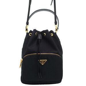 Prada Duet 2way Bucket Shoulder Bag Black